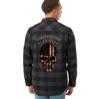 Construction Laborer Watercolor Skull In American Flannel Shirt | Artistshot