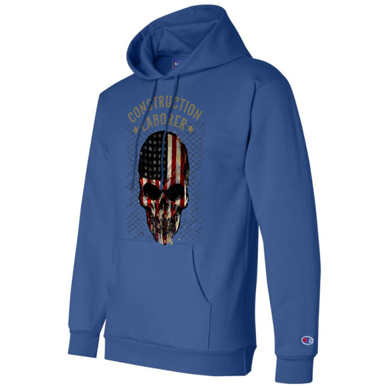 Construction Laborer Watercolor Skull In American Champion Hoodie by qiyamtorlesp | Artistshot