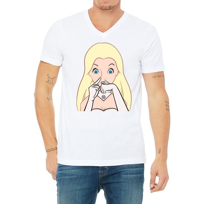 White Powder Queen Stars V-neck Tee | Artistshot