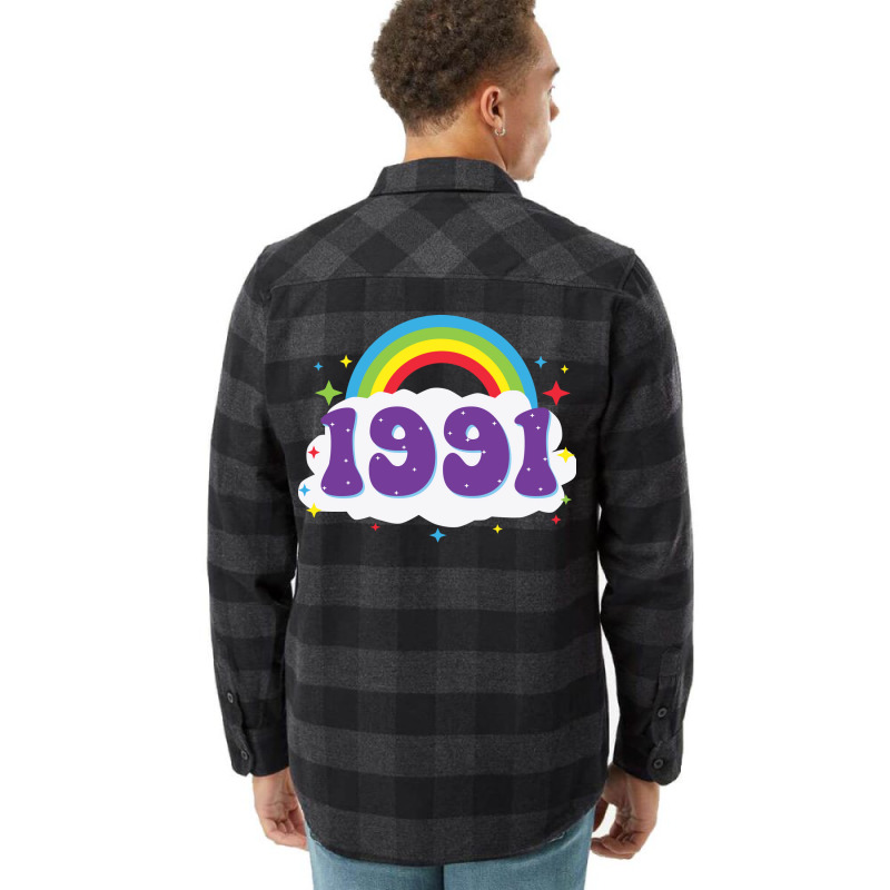 Rainbow 1991 Birthday  70s Flannel Shirt | Artistshot