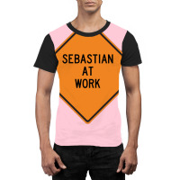 Sebastian At Work Funny Warning Sign Green Graphic T-shirt | Artistshot