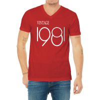 Vintage 1981 Birthday  Trending V-neck Tee | Artistshot