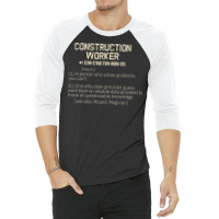 Construction Worker Funny Definition Green Stars 3/4 Sleeve Shirt | Artistshot