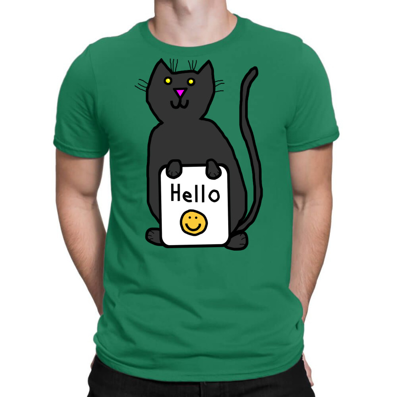 Cute Cat Says Hello Nature T-Shirt by ushaanthihr | Artistshot