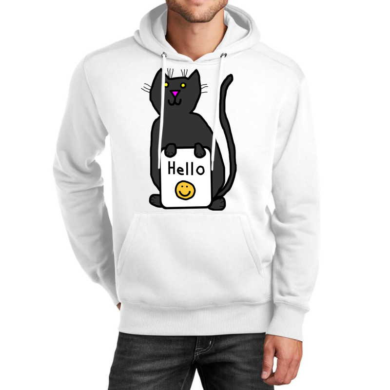 Cute Cat Says Hello Nature Unisex Hoodie by ushaanthihr | Artistshot