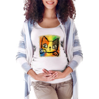 Tortoiseshell Cat Punch Aesthetic Maternity Scoop Neck T-shirt | Artistshot