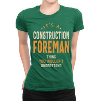 Construction Foreman Job Title Men Women Gift Aest Ladies Fitted T-shirt | Artistshot