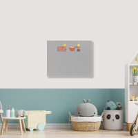 Kids Drawing Vector Illustration Of Construction W Landscape Canvas Print | Artistshot