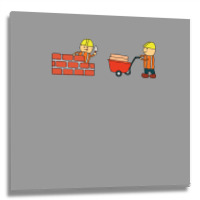 Kids Drawing Vector Illustration Of Construction W Metal Print Square | Artistshot