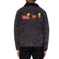 Kids Drawing Vector Illustration Of Construction W Unisex Sherpa-lined Denim Jacket | Artistshot