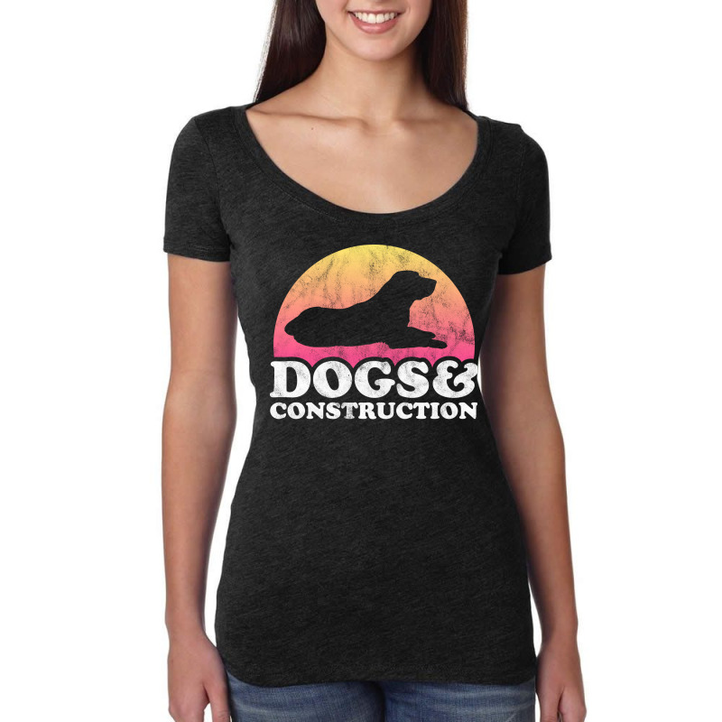 Dogs And Construction Gift Retro Women's Triblend Scoop T-shirt by valkdiartel | Artistshot