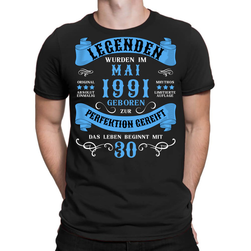 30th Birthday 30 Years 1991 May Girl T-Shirt by erinaedigler | Artistshot