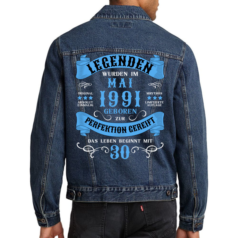 30th Birthday 30 Years 1991 May Girl Men Denim Jacket by erinaedigler | Artistshot