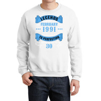 30th Birthday 30 Years 1991 February Funny Crewneck Sweatshirt | Artistshot