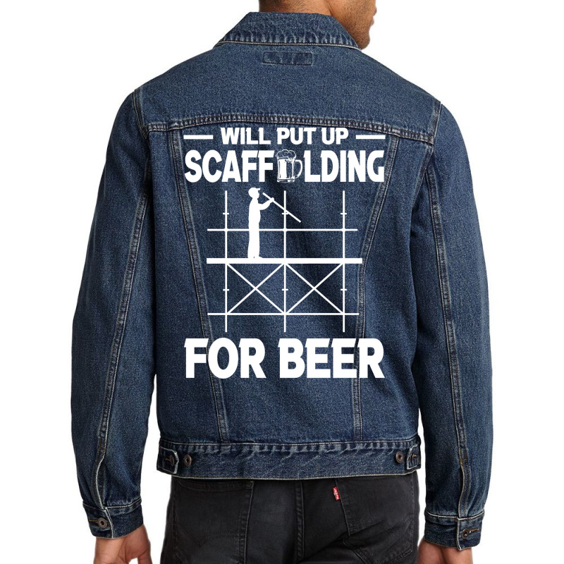 Scaffolding Beer Scaffold Builder Girl Men Denim Jacket by valkdiartel | Artistshot