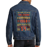 The Man The Myth The Legend 54 Birthday 1968 Green Men Denim Jacket | Artistshot