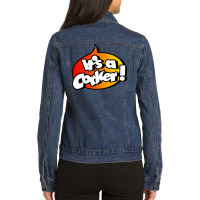 Its A Corker Commodore Format Retro Computer Gamin Ladies Denim Jacket | Artistshot