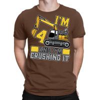 4 Year Old Crushing It Construction Truck 4th Birt T-shirt | Artistshot