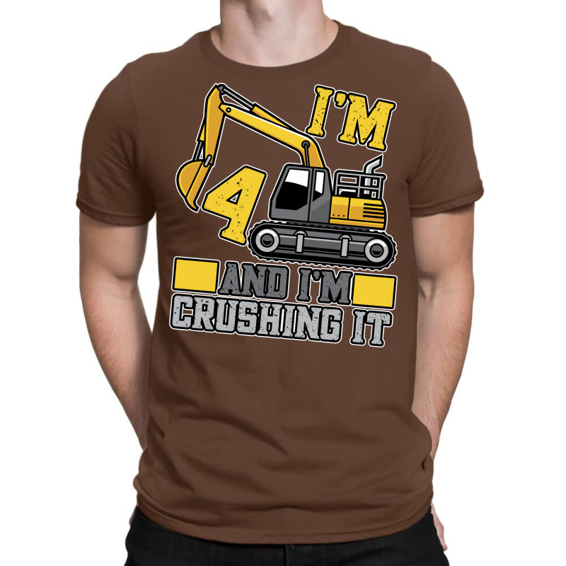 4 Year Old Crushing It Construction Truck 4th Birt T-shirt | Artistshot