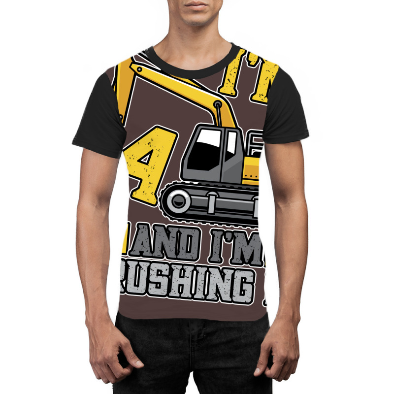 4 Year Old Crushing It Construction Truck 4th Birt Graphic T-shirt | Artistshot