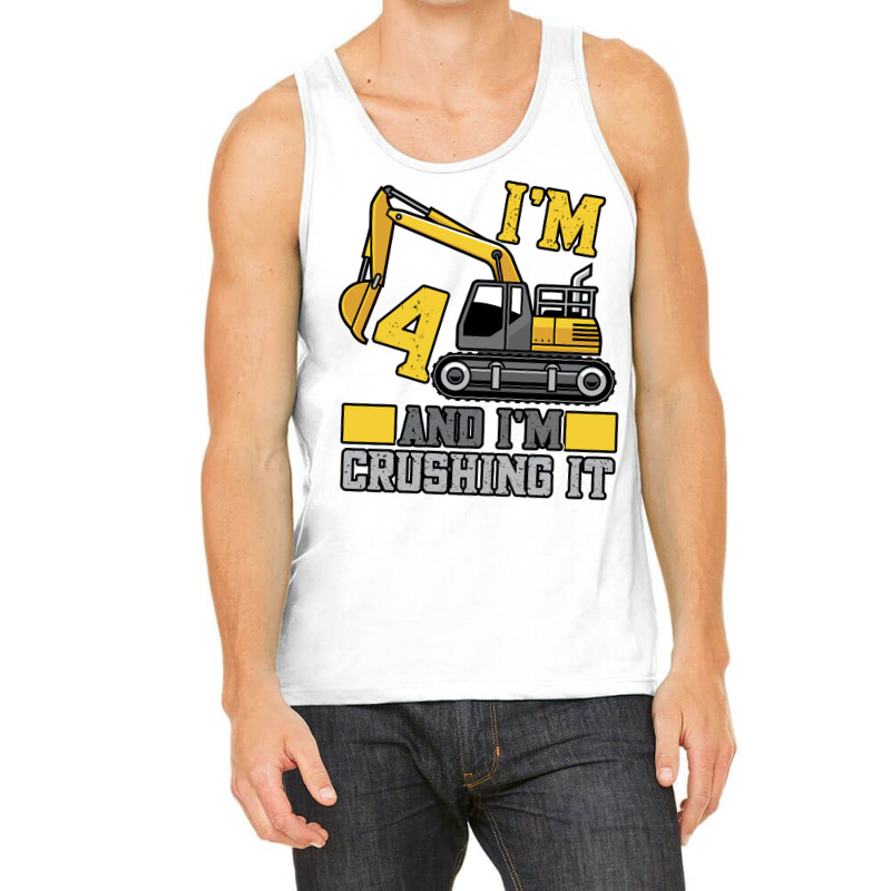 4 Year Old Crushing It Construction Truck 4th Birt Tank Top | Artistshot