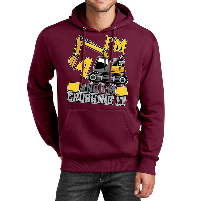 4 Year Old Crushing It Construction Truck 4th Birt Unisex Hoodie | Artistshot