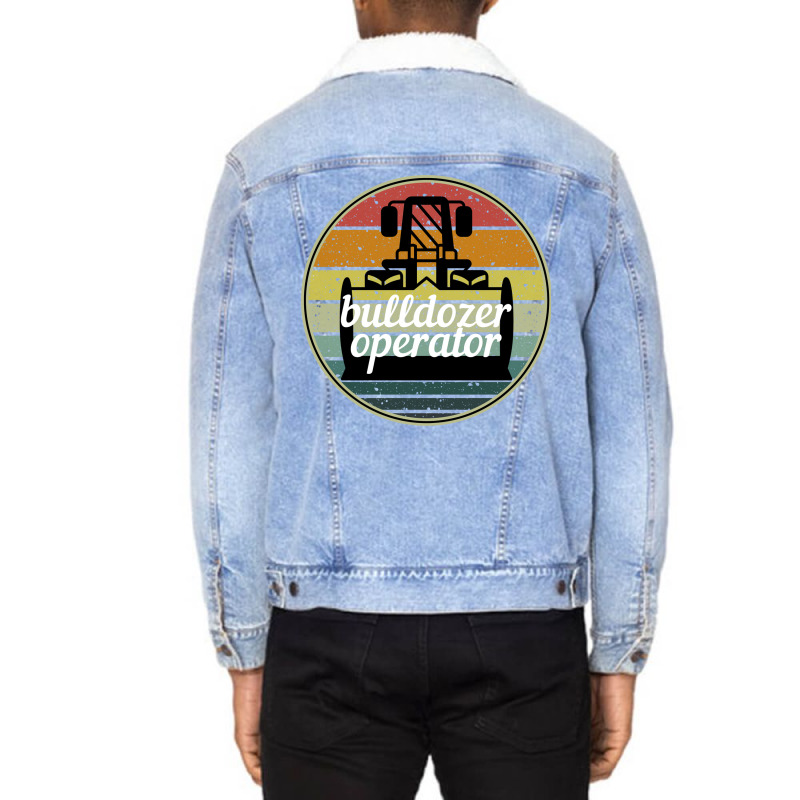 Bulldozer Operator Travel Unisex Sherpa-Lined Denim Jacket by kojekslagod | Artistshot