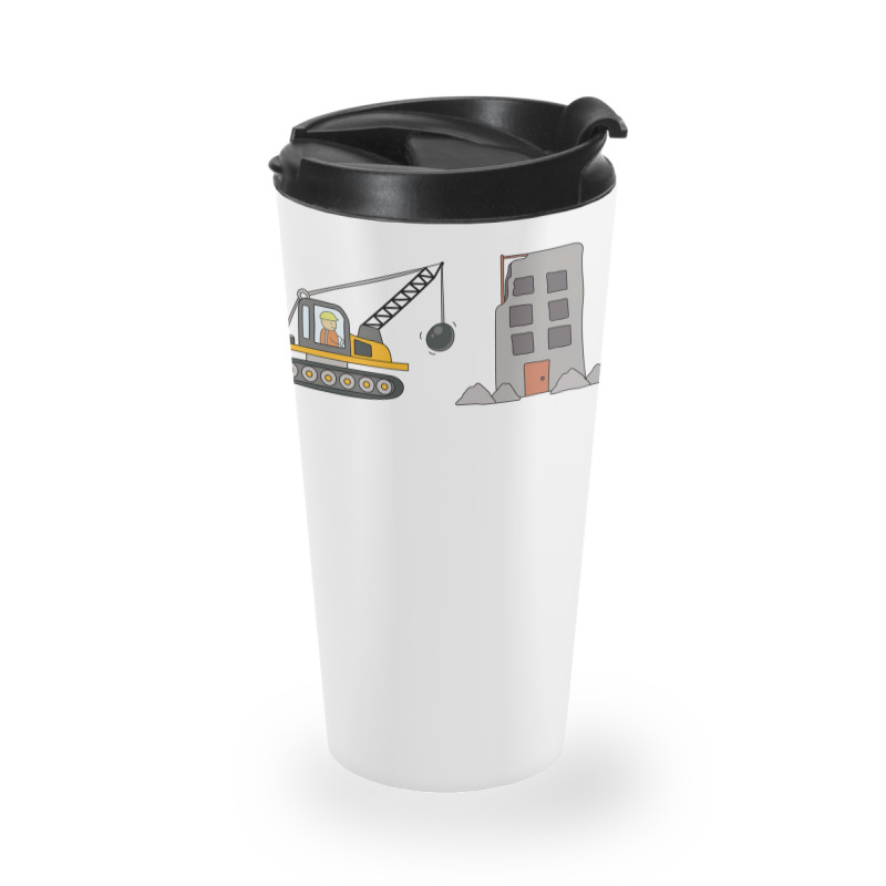 Kids Drawing Construction Site With Demolition Tru Travel Mug | Artistshot