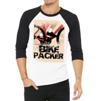 Cool Bikepacker Graphic Design Red 3/4 Sleeve Shirt | Artistshot