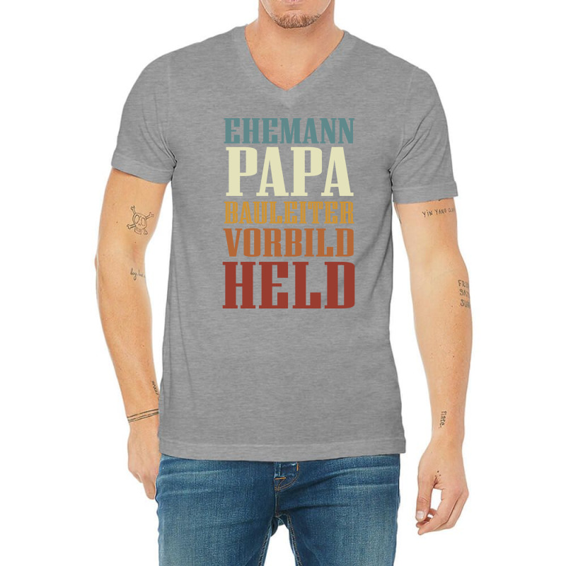 Husband Dad Construction Manager Role Model Hero S V-neck Tee | Artistshot