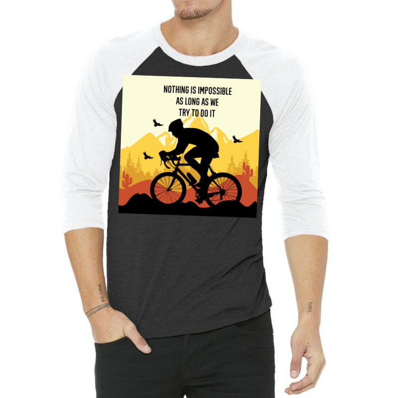 Mountain Bicycle Yellow 3/4 Sleeve Shirt | Artistshot