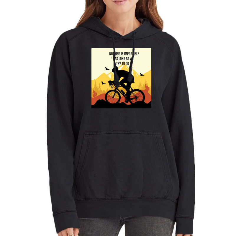 Mountain Bicycle Yellow Vintage Hoodie | Artistshot