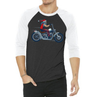 Santa Claus Biker Gift 3/4 Sleeve Shirt | Artistshot