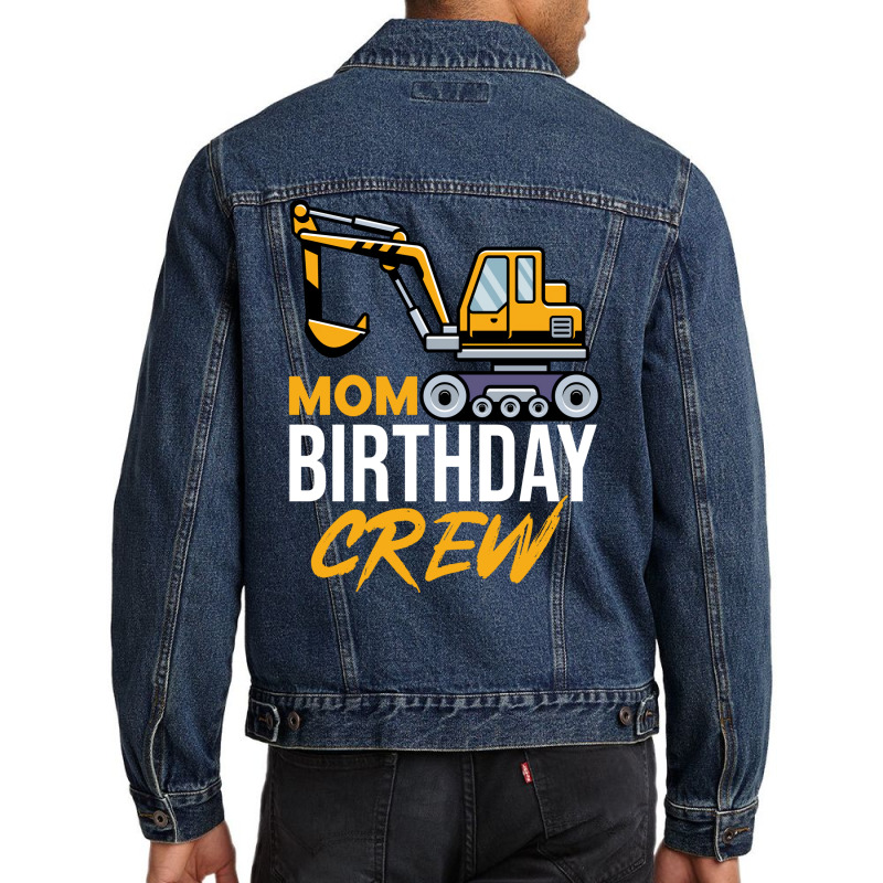 Mom Birthday Crew Construction Birthday Party Gree Men Denim Jacket by pawnrakhlefb | Artistshot