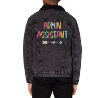 Administrative Assistant Fun Casual Boho Design Bl Unisex Sherpa-lined Denim Jacket | Artistshot