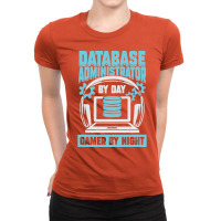 Database Administrator By Day Gamer By Night Yello Ladies Fitted T-shirt | Artistshot