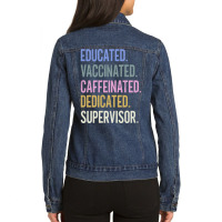 Supervisor Retro Vaccination Design Ladies Denim Jacket | Artistshot