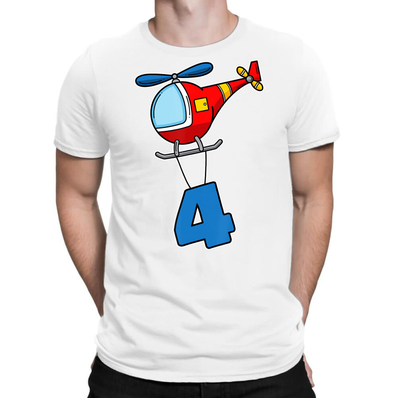 4th Birthday 4 Four Girls And Boys Helicopter T Sh T-shirt | Artistshot