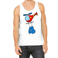 4th Birthday 4 Four Girls And Boys Helicopter T Sh Tank Top | Artistshot