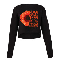 Sunflower We Wear Orange Teen Dating Violence Awar Cropped Sweater | Artistshot