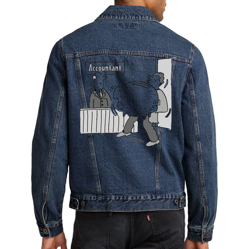 Accountant Has A Client With A Huge Piggybank Star Men Denim Jacket by mutuladinviav | Artistshot