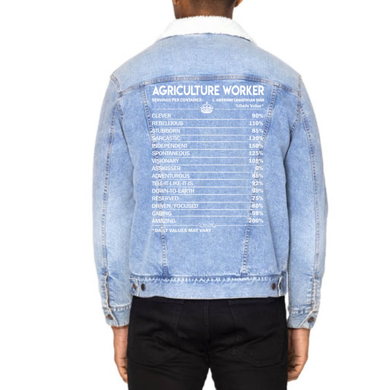 Agriculture Worker T  Daily Factors 2 Gift Item Te Unisex Sherpa-lined Denim Jacket | Artistshot