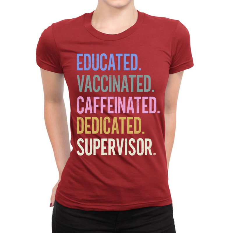 Supervisor Retro Vaccination Design Red Ladies Fitted T-Shirt by wbukshcuscunw | Artistshot