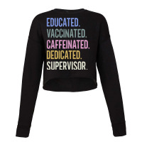 Supervisor Retro Vaccination Design Red Cropped Sweater | Artistshot