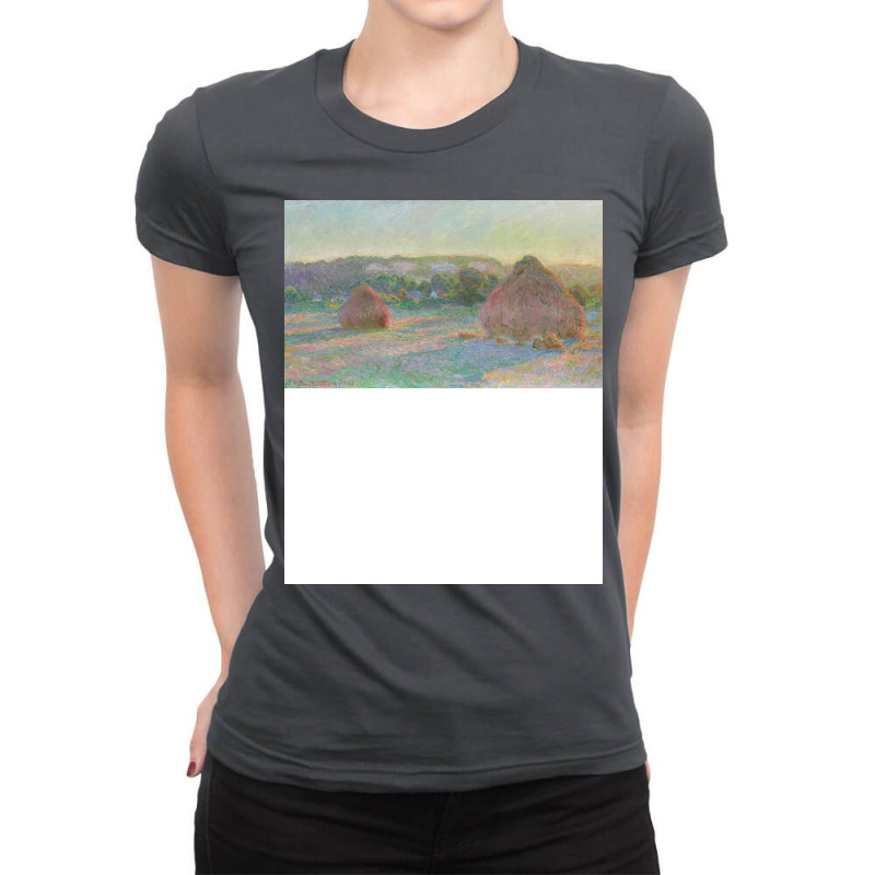 Stacks Of Wheat Claude Monet Ladies Fitted T-Shirt by ketasbucizap | Artistshot