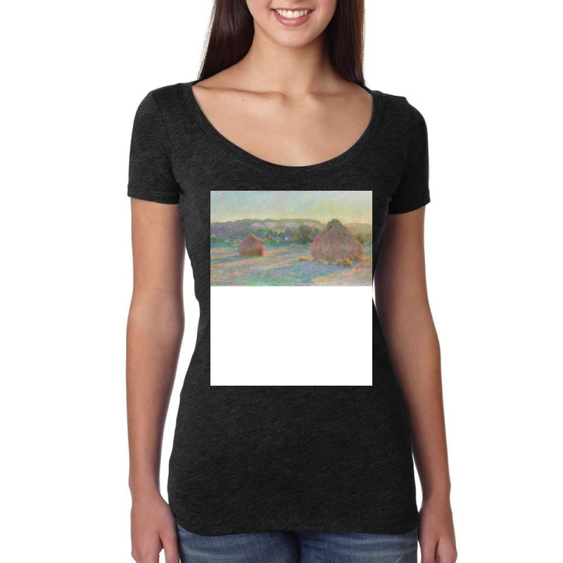 Stacks Of Wheat Claude Monet Women's Triblend Scoop T-shirt by ketasbucizap | Artistshot