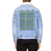 Green Text Model Aircraft Nostalgia Unisex Sherpa-lined Denim Jacket | Artistshot