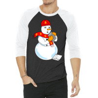 Snowman Accountant Cute 3/4 Sleeve Shirt | Artistshot