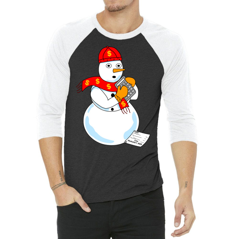 Snowman Accountant Cute 3/4 Sleeve Shirt by mutuladinviav | Artistshot