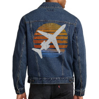 Vintage Regional Airliner Sun Nostalgia Men Denim Jacket | Artistshot